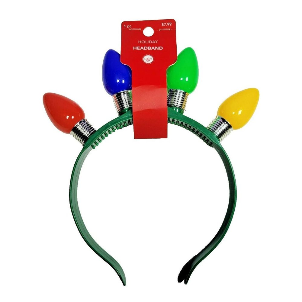 Holiday Headband Christmas String Light LED Bulb Colorful Party Outfit Gift